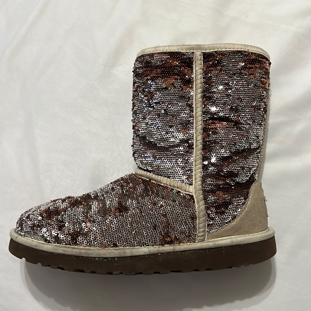 UGG brown & silver sequin boot Womens  size 7